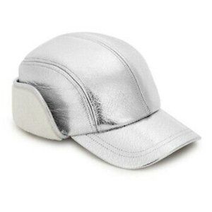 NEW Rag & Bone silver pilot hat cap